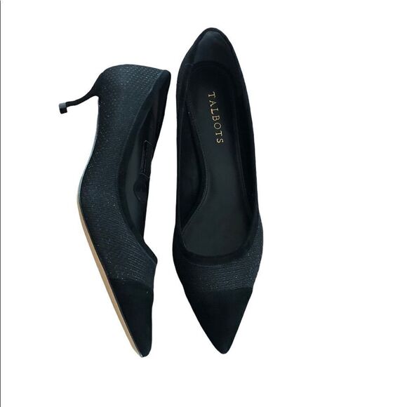 Sylvie Kitten Heel Pumps Metallic Cap Toe - Picture 3 of 8